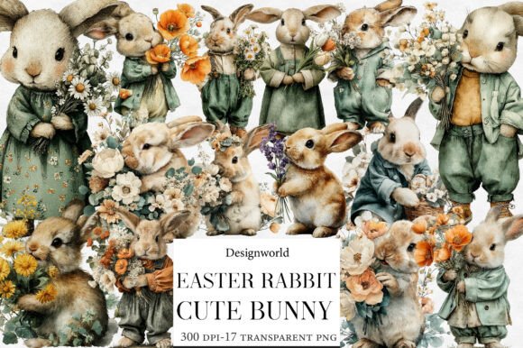 Download Easter Rabbit , Cute Bunny Clipart - Clipart Collection