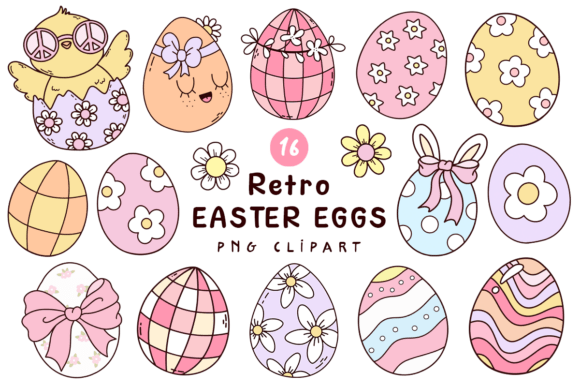 Download Retro Easter Eggs Clipart Bundle - Clipart Collection