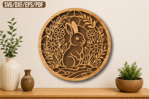 Download Floral Bunny Rabbit Laser Cut SVG - Floral bunny Collection