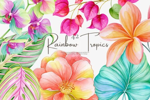 Download Tropical Flower Clipart Set - Clipart Collection