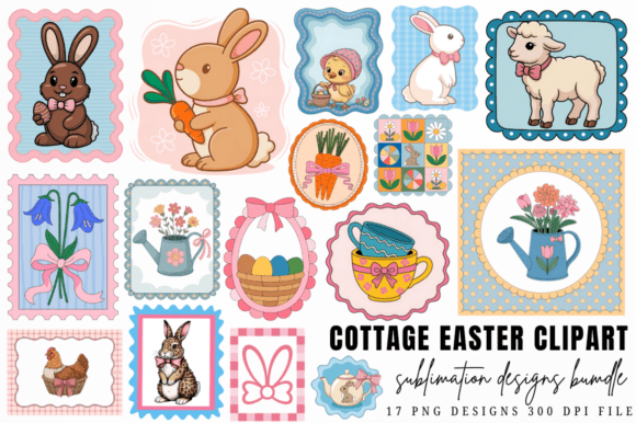 Download Cottage Easter Clipart Sublimation Desig - Clipart Collection