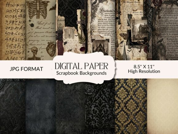 Download Gothic Background Papers and Clipart Set - Clipart Collection