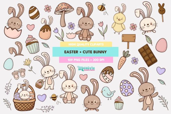 Download Easter Cute Bunny Clipart, Illustrations - Clipart Collection