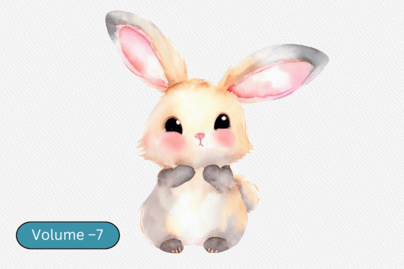 Download Watercolor Cute Bunny Clipart Volume –7 - Clipart Collection