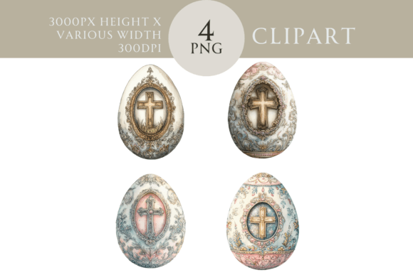Download Religious Easter Egg Clipart Set - Clipart Collection