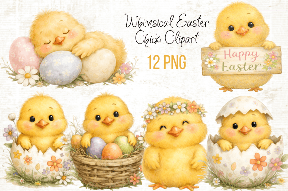 Download Whimsical Easter Chick Clipart - Clipart Collection