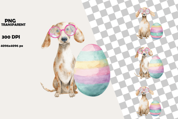 Download Cute Dachshund Puppy Easter Egg Clipart - Clipart Collection