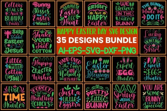 Download Happy Easter Day SVG Designs Bundle - Happy easter Collection