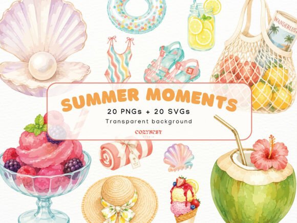 Download Summer Watercolor Cliparts, Vacation PNG - Clipart Collection