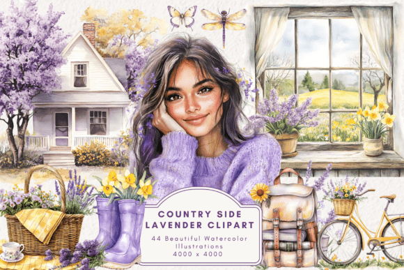Download Countryside Lavender Clipart - Clipart Collection
