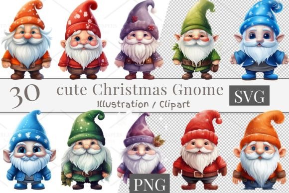 Download 30 Cute Gnome Cliparts, SVG, PNG 889 - Clipart Collection