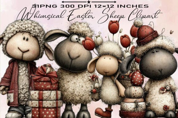 Download Whimsical Easter Sheep Clipart - Clipart Collection