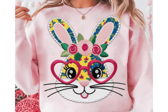 Download Floral Bunny Patchwork PNG, Trendy Easter - Floral bunny Collection