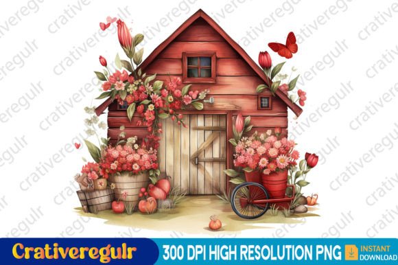 Download Valentines Day in Farmhouse Clipart - Clipart Collection