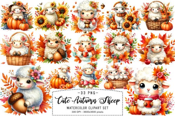 Download Cute Autumn Sheep Clipart Sublimation - Clipart Collection
