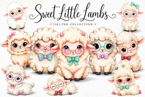 Download Cute Baby Sheep Clipart PNG Bundle - Clipart Collection