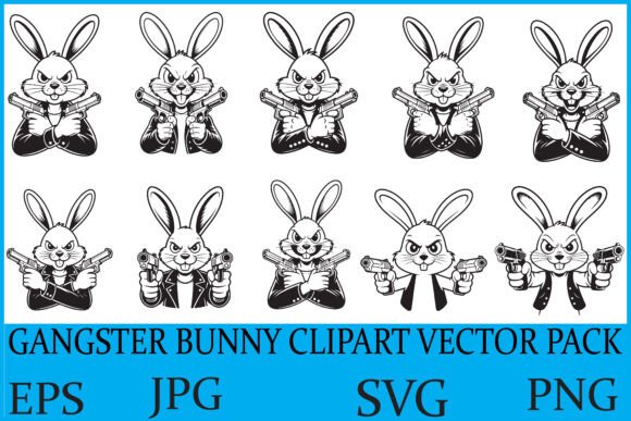 Download Gangster Bunny Clipart Vector Pack - Clipart Collection