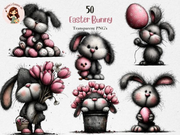 Download Whimsical Easter Bunny PNG Clipart Set - Clipart Collection