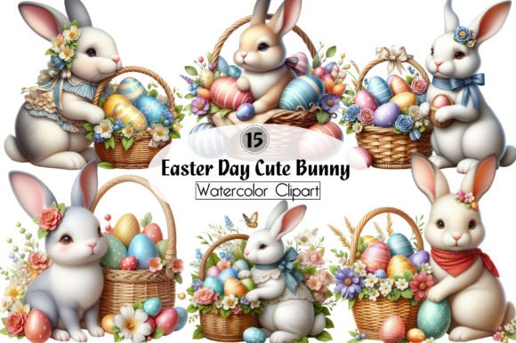 Download Easter Day Cute Bunny Clipart - Clipart Collection