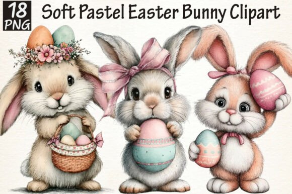 Download Soft Pastel Easter Bunny Clipart - Clipart Collection