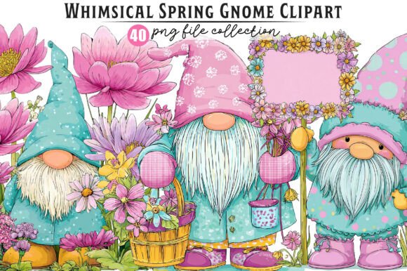 Download Whimsical Spring Gnome Clipart - Clipart Collection