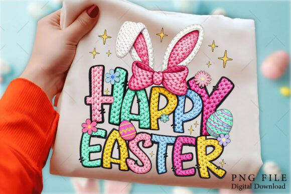 Download Happy Easter Faux Crochet Png - Happy easter Collection