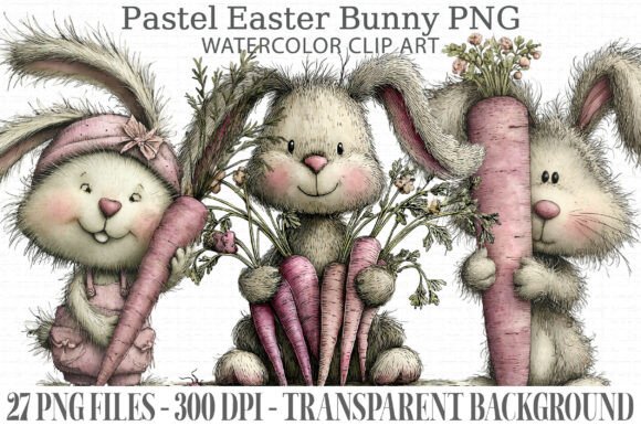 Download Pastel Easter Bunny PNG Bundle - Premium Bundle