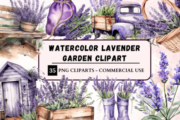 Download Watercolour Lavender Clipart - Clipart Collection