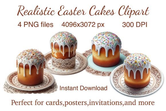 Download Realistic Easter Cakes Clipart - Clipart Collection