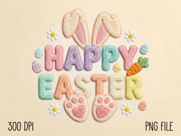 Download Faux Yarn Happy Easter Sublimation PNG - Happy easter Collection