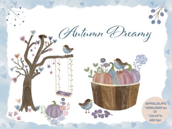Download Autumn Dreamy Watercolor Clipart - Clipart Collection