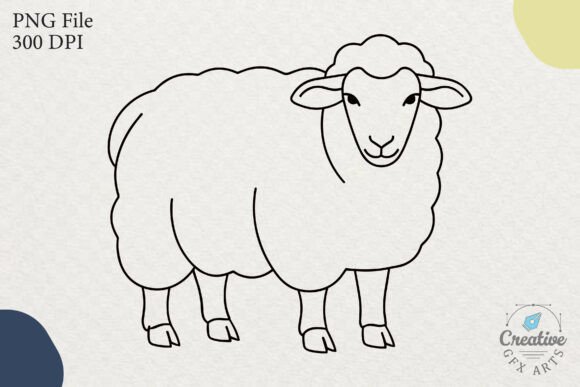Download Sheep Lamb Line Art Vector SVG Clipart - Clipart Collection