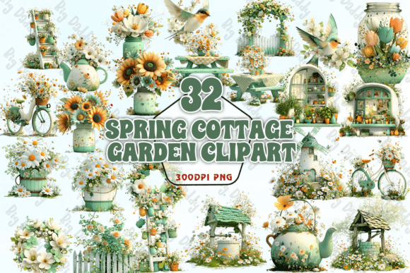 Download Spring Cottage Garden Clipart PNG - Clipart Collection