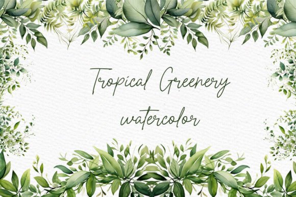 Download Watercolor Tropical Greenery Clipart - Clipart Collection