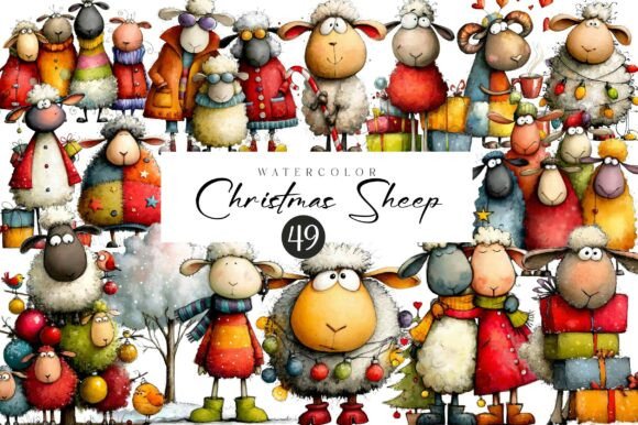 Download Funny Christmas Sheep Clipart - Clipart Collection