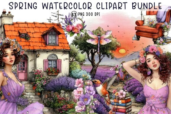 Download Whimsical Spring Lavender Clipart - Clipart Collection