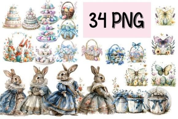 Download Pastel Easter Clipart Bundle EasterBunny - Clipart Collection