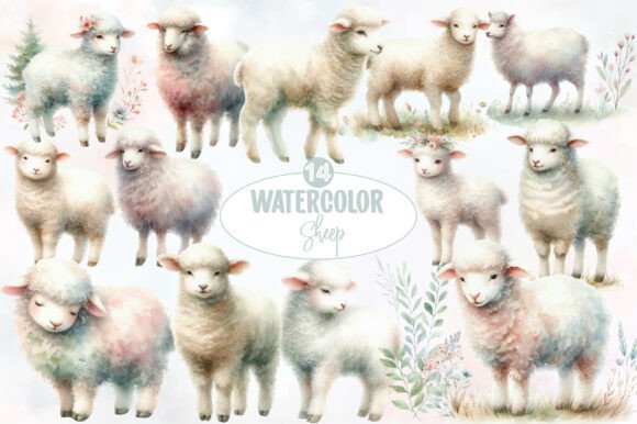 Download Watercolor Sheep Clipart - Clipart Collection