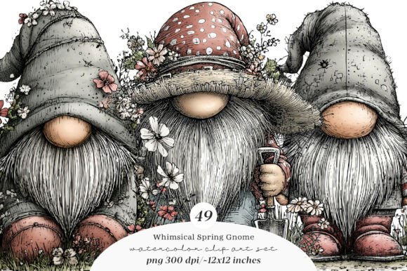 Download Whimsical Spring Gnome Clipart - Clipart Collection