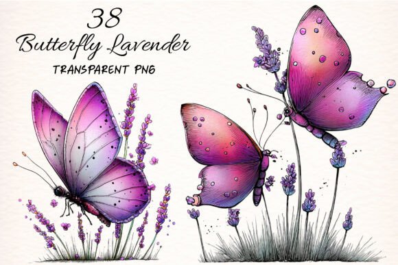 Download Watercolor Butterfly Lavender Clipart - Clipart Collection