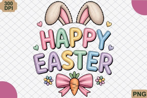 Download Happy Easter, Pastel Bunny Ears PNG - Happy easter Collection