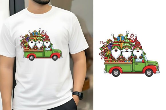 Download Christmas Gnomes in Red Truck Clipart - Clipart Collection
