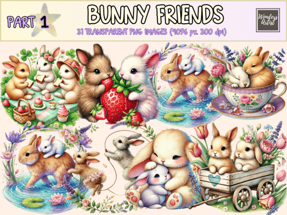 Download Bunny Friends Clipart - Clipart Collection