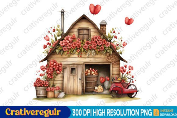 Download Valentines Day in Farmhouse Clipart - Clipart Collection