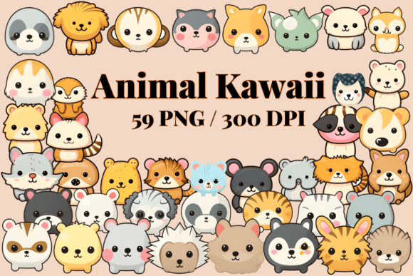 Download Animal Kawaii Clipart Cute PNG Set 59 - Clipart Collection