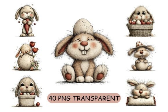 Download 40 Whimsical Easter Bunny PNG Bundle - Easter bunny png bundle Collection