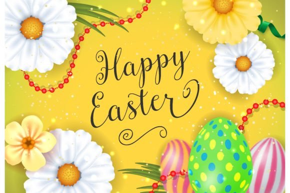 Download Happy Easter Lettering with Colored Eggs - Happy easter Collection