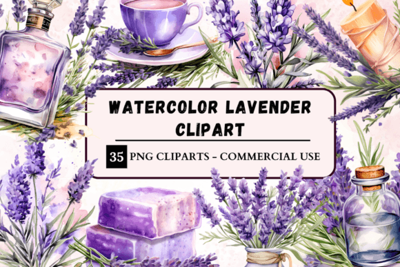 Download Watercolour Lavender Clipart - Clipart Collection