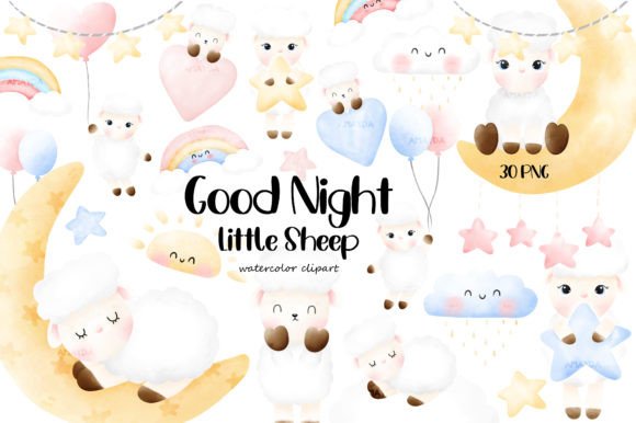 Download Little Sheep Watercolor Clipart - Clipart Collection