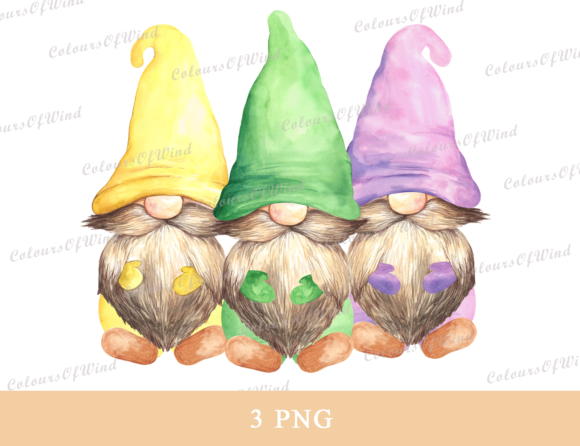 Download Watercolor Three Easter Gnomes Clipart - Clipart Collection